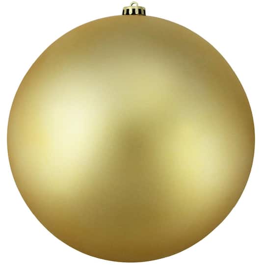 8&#x22; Vegas Gold Matte Shatterproof Ball Ornament